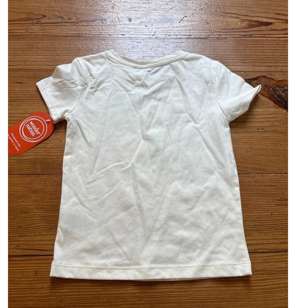 Wonder Nation Graphic Tee Kids White Lucky Charm St Patricks Day NWT SIZE XS 4-5